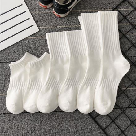 Tất Cotton Unisex Cổ Điển Bốn Mùa - Vớ Nam Nữ Cotton Bông Tân Cương Trơn Basic Cổ Ngắn Cổ Trung Cổ Cao Ngăn Mùi-SoftStep