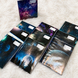 (XẤP 10 Tờ SẴN BÌA KIẾNG) Giấy bao tập, Giấy bao vở, Bao sách chủ đề Galaxy | by Winwin