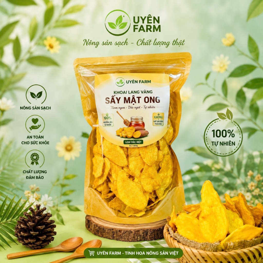 Khoai lang vàng sấy mật ong giòn ngon Đà Lạt (Đặc sản Đà Lạt)
