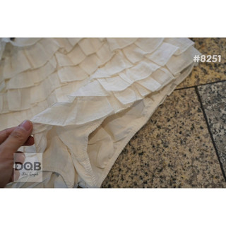 Chân váy tơ tầng gắn nơ chấm bi dáng ngắn (có lót quần ) #8251