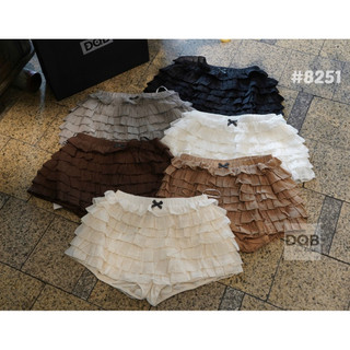 Chân váy tơ tầng gắn nơ chấm bi dáng ngắn (có lót quần ) #8251