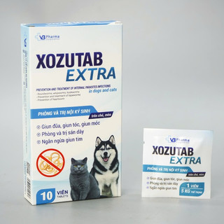 Thuốc Xổ Giun Cho Chó Mèo XOZUTAB EXTRA - VB Pharma - Viên Tẩy Giun Sán, Giun Tim Cho Thú Cưng