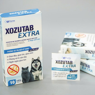 Thuốc Xổ Giun Cho Chó Mèo XOZUTAB EXTRA - VB Pharma - Viên Tẩy Giun Sán, Giun Tim Cho Thú Cưng