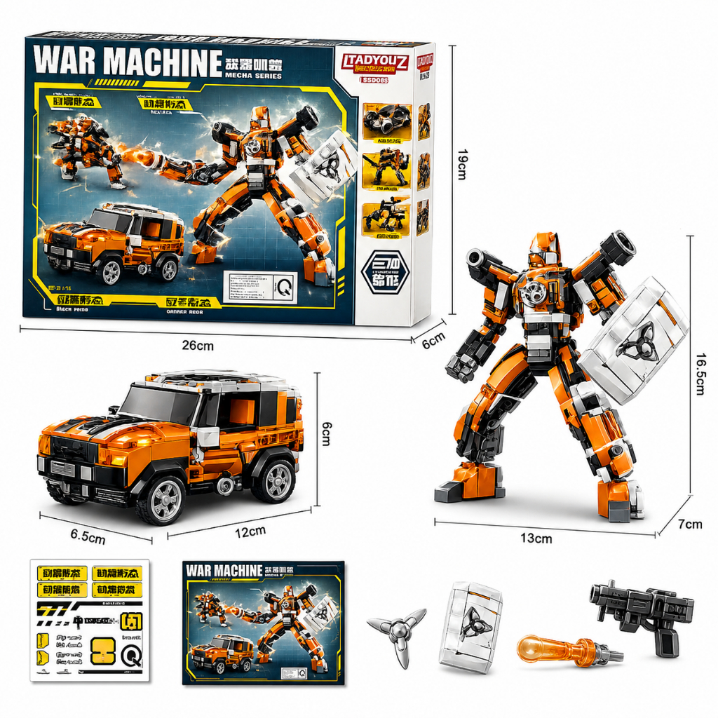 Đồ Chơi Robot Biến Hình 3 Trong 1 War Machine, Lắp Ráp Sáng Tạo Cho Bé