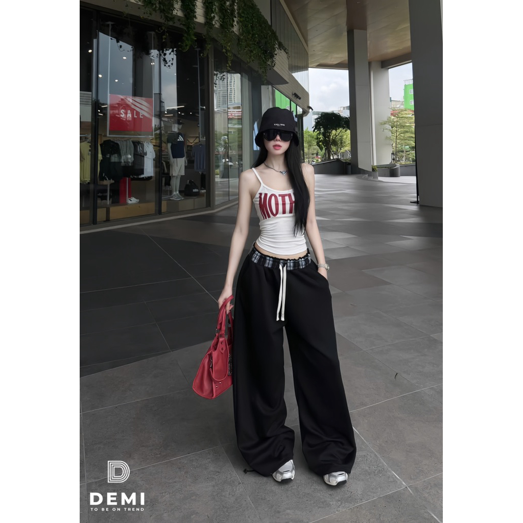 demi l1Set MOTHER áo 2 dây quần phối cạp kẻ cá tính ăn chơi với tone màu mix nổi bật, chất liệu sịn mịn 🔥