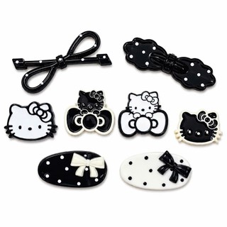 [ĐỘC QUYỀN]  ✨ Set Charm Hello Kitty Đen Trắng Nơ Chấm Bi Kawaii Cute ✨