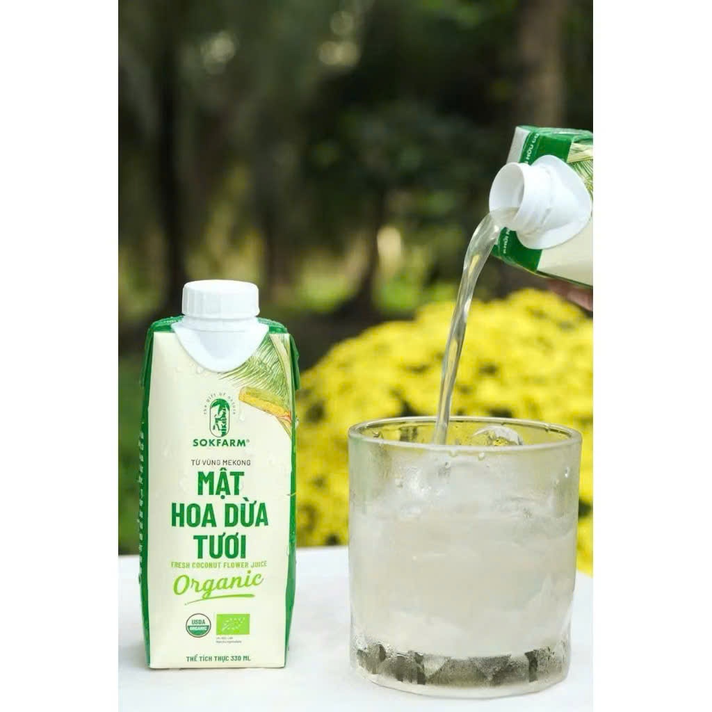 Sokfarm Mật Hoa Dừa Tươi - Nước uống Giải Khát Năng Lượng Tự Nhiên - Nước Uống Bù Khoáng - Thơm Ngon