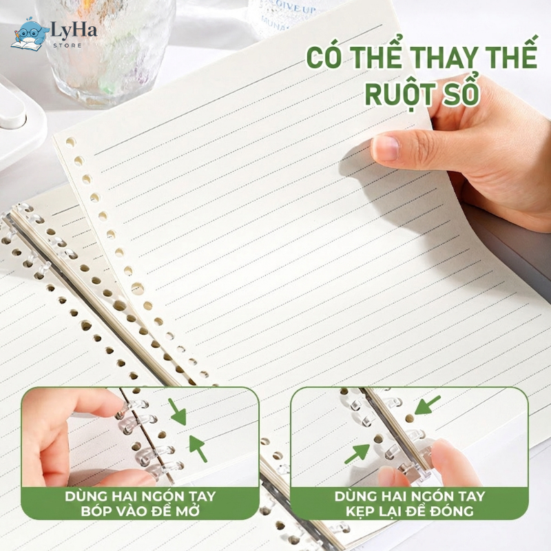 Sổ Còng B5 Ghi Chép Soạn Thảo , NoteBook Màu Pastel 100 Trang Kín Gáy Cao Cấp, Sổ Tiện Dụng cho HSSV