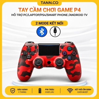 [HỎA TỐC] Tay Cầm Chơi Game P4 Plus Không Dây Cho PC/Laptop/PS4/Ios/Android/TV Kết Nối Bluetooth Nhanh, Rung,Analog 360°