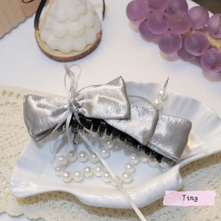 Kẹp tóc nơ satin đính đá - nữ tính thanh lịch 🌸🌸🌸
