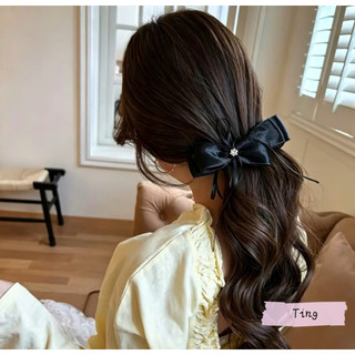 Kẹp tóc nơ satin đính đá - nữ tính thanh lịch 🌸🌸🌸