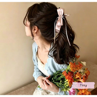 Kẹp tóc nơ satin đính đá - nữ tính thanh lịch 🌸🌸🌸