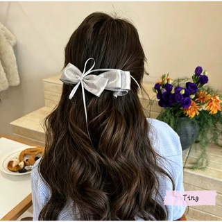 Kẹp tóc nơ satin đính đá - nữ tính thanh lịch 🌸🌸🌸