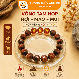 Vòng tay con giáp - Tam hợp hợi mão mùi - chất liệu mắt hổ - may mắn tài lộc