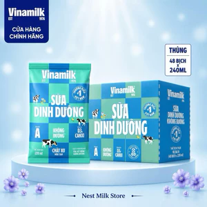 Sữa Dinh Dưỡng Vinamilk Không Đường 220ml - Thùng 48 Bịch