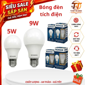 Bóng đèn led, đèn led Bulb Roman 5w 9w đui e27 ánh sáng trắng vàng tiết kiệm điện