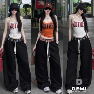 demi l1Set MOTHER áo 2 dây quần phối cạp kẻ cá tính ăn chơi với tone màu mix nổi bật, chất liệu sịn mịn 🔥