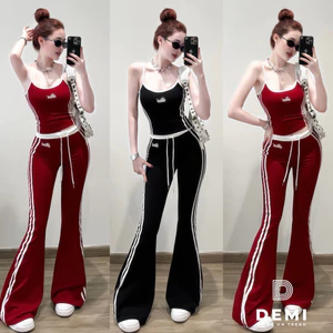 Set BAD 2dây quần loe mix sọc cá tính siu hack dáng với 2 tone màu nổt bật trẻ trung 🔥