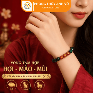 Vòng tay tuổi tuất - vòng tam hợp dần ngọ tuất - mắt hổ xanh lục - may mắn tài lộc bình an