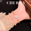 Vòng tay thép Titan cỏ 4 lá may mắn mạ vàng thời trang nữ tính CHERRY JEWELRY