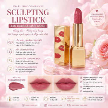 Son môi EL màu 420 Rebellious Rose hồng đất hồng ruy băng