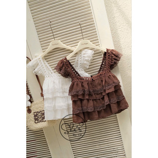Set Áo Voan Tầng Viền Ren Mix Quần Váy Chấm Bi Chuẩn She’s