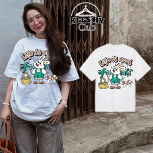 Áo Thun Gấu Life Is Cool Form Rộng Tay Lỡ Unisex Nam Nữ Chất Cotton Thoáng Mát