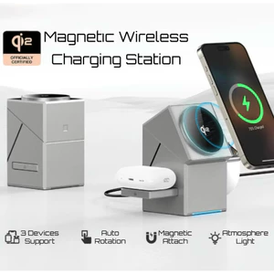 Đế sạc bàn từ tính quay WM Qi2 Touch, cho điện thoại 12 13 14 15 16 Promax S24 S25 Series 15W Trạm sạc không dây