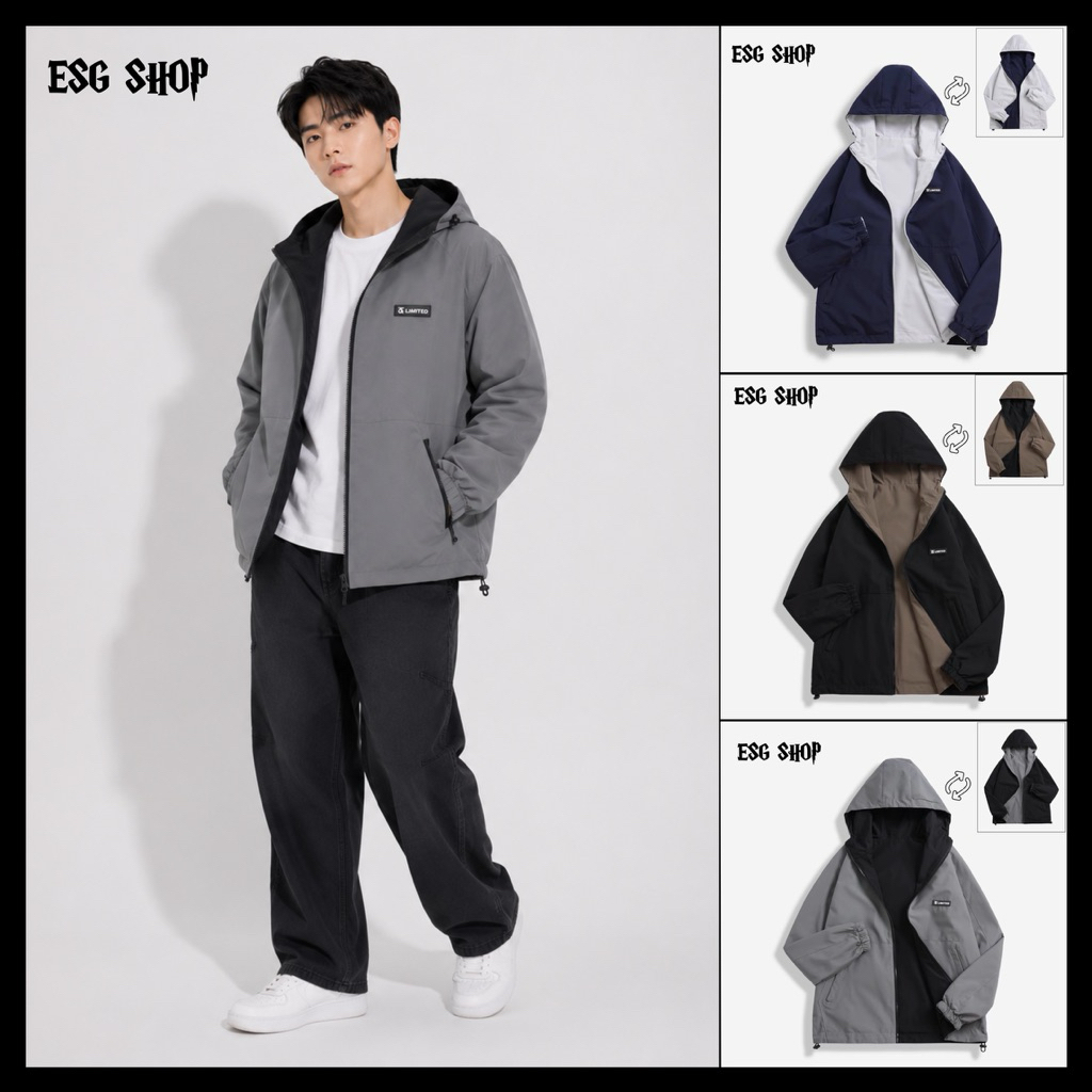 [Hàng Loại 1-2026] Áo Khoác Gió 2 MẶT Nam Nữ  - Chống Nước Chống Gió Chống UV from rộng thoáng mái