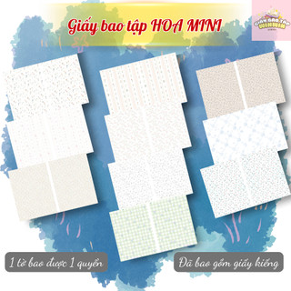 (XẤP 10 Tờ SẴN BÌA KIẾNG) Giấy bao tập, Giấy bao vở, Bao sách chủ đề Hoa Mini | by Winwin