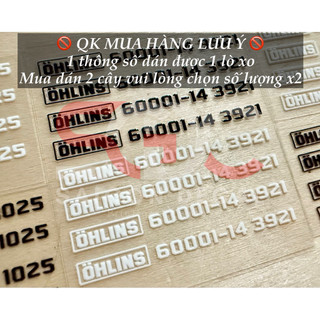 |1 Th.Số/Cây| Tem Sticker DTF Thông Số Lò Xo Phuộc OHL!NS - 3 Thông Số - 2 Màu Sắc