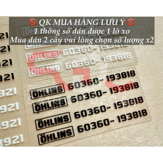 |1 Th.Số/Cây| Tem Sticker DTF Thông Số Lò Xo Phuộc OHL!NS - 3 Thông Số - 2 Màu Sắc