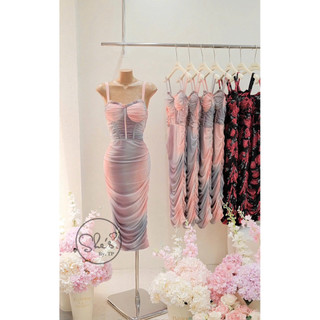 Váy Body Maxi Hoa Nhún Cúp Ngực Chuẩn She’s