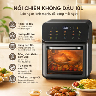 14 in 1 nồi chiên không dầu 10L,Màn hình cảm ứng nồi chiên hơi nước