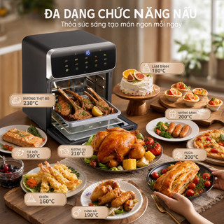 14 in 1 nồi chiên không dầu 10L,Màn hình cảm ứng nồi chiên hơi nước