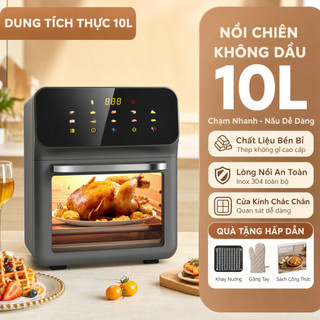 14 in 1 nồi chiên không dầu 10L,Màn hình cảm ứng nồi chiên hơi nước