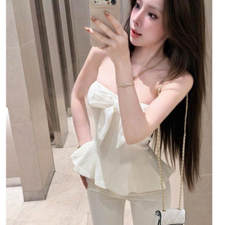 QCL1 7319 Áo quây len nơ ngực to dáng puplem mới về siêu đẹp sang chảnh(Freesize)