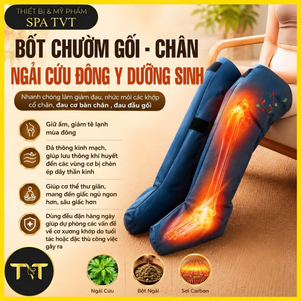 BỐT CHƯỜM NGẢI CỨU DƯỠNG SINH ĐÔNG Y TVT, ỦNG NGẢI CỨU GIỮ ẤM CHÂN HỖ TRỢ THƯ GIÃN, BH 12 THÁNG