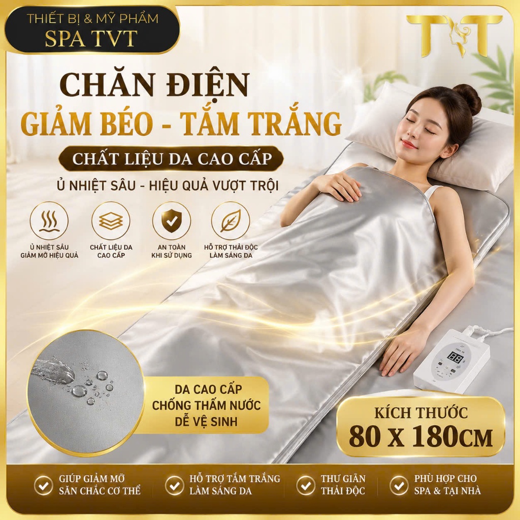 Chăn Điện Giảm Béo Body Và Tắm Trắng Spa, Chất Liệu Da Cao Cấp, Hỗ Trợ Ủ Nóng, Chăm Sóc Cơ Thể