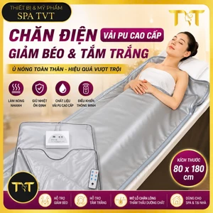 CHĂN ĐIỆN GIẢM BÉO TẮM TRẮNG 80x180cm | DA CAO CẤP & VẢI PU Ủ NHIỆT TỐT, DÙNG CHO CÁ NHÂN, SPA