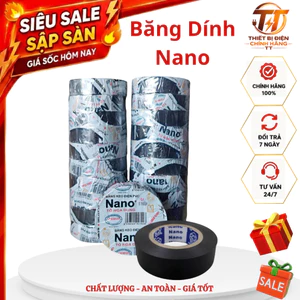 Băng keo điện, băng keo PVC đen Nano combo 5 cuộn cách điện chịu nhiệt chống cháy
