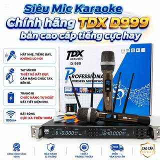 Micro TDX D999, 4 Râu Sóng Ổn Định, Set Sóng xa, Tăng Giảm Âm Lượng,Tiếng Ca Hay Cho Dàn Karaoke