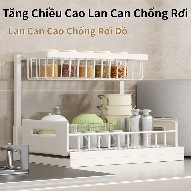 Kệ Kéo Trượt Đa Năng Để Tủ Bếp Giá Đựng Gia Vị Inox Cao Cấp, Tiết Kiệm Không Gian, Gọn Gàng Ngăn Nắp