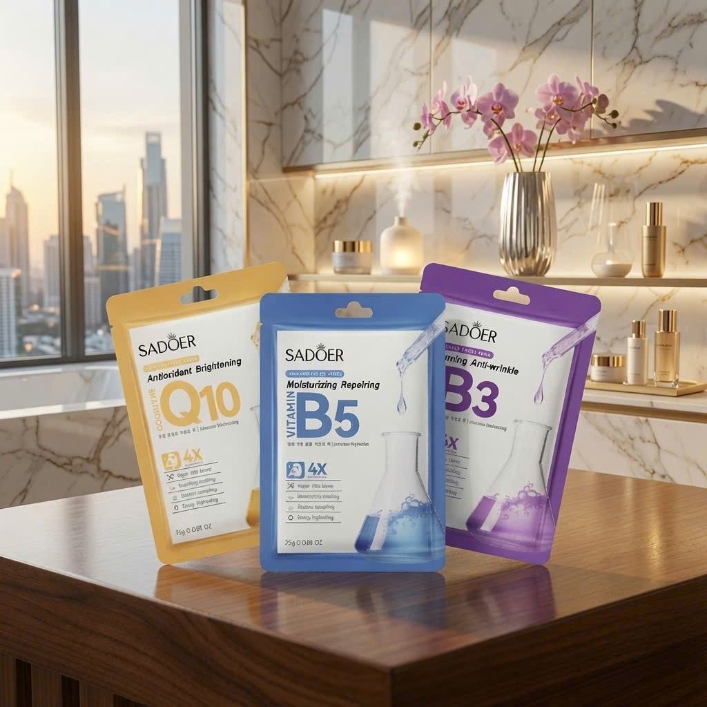 Combo 30 Miếng Mặt Nạ SADOER Dưỡng Ẩm Sáng Da Cấp Nước B5 B3 Q10 Phục Hồi Da