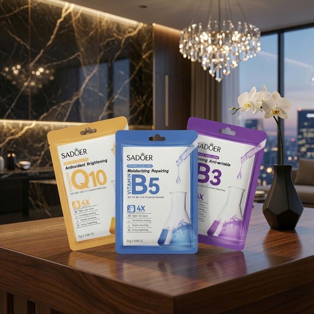 Combo 30 Miếng Mặt Nạ SADOER Dưỡng Ẩm Sáng Da Cấp Nước B5 B3 Q10 Phục Hồi Da