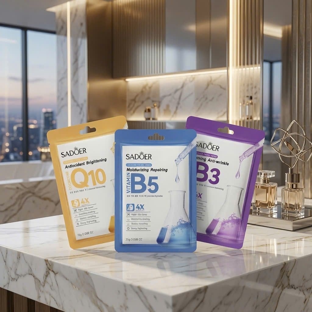 Combo 30 Miếng Mặt Nạ SADOER Dưỡng Ẩm Sáng Da Cấp Nước B5 B3 Q10 Phục Hồi Da