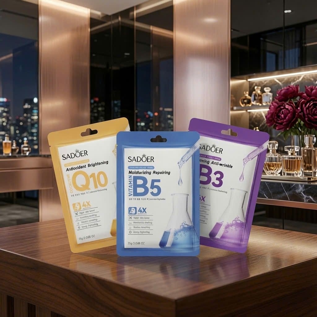 Combo 30 Miếng Mặt Nạ SADOER Dưỡng Ẩm Sáng Da Cấp Nước B5 B3 Q10 Phục Hồi Da
