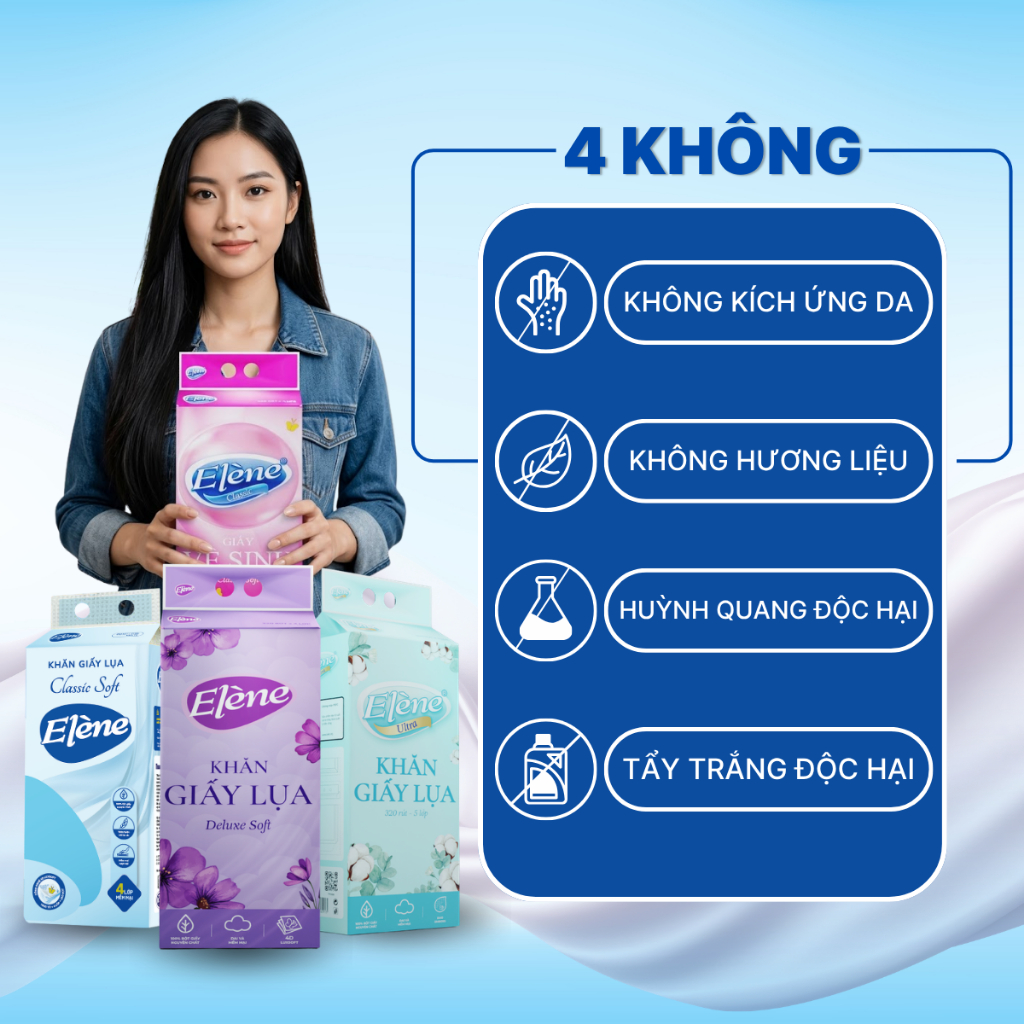 Giấy Rút Đáy Đa Năng Elene 4 Lớp Cao Cấp, Mềm Mịn, An Toàn