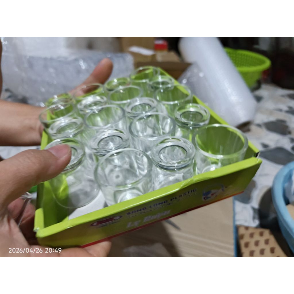 Set 20 Cốc Ly Uống Rượu Nhựa Mika, Ly Uống Rượu Giả Thủy Tinh 30ml