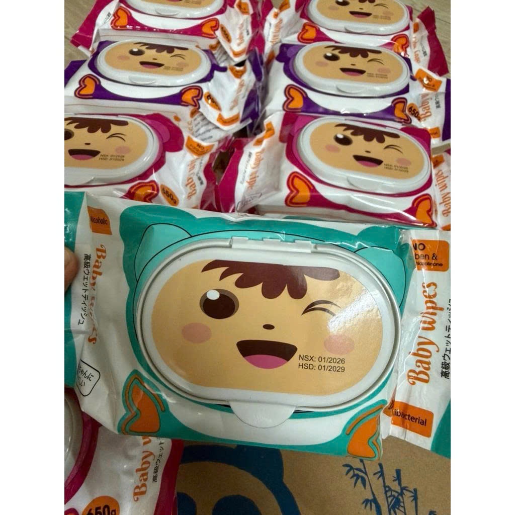 KHĂN GIẤY ƯỚT Baby Wipes SIÊU XỊN, CHẤT LƯỢNG DÀY BẢN TO An Toàn Cho Bé 650gram